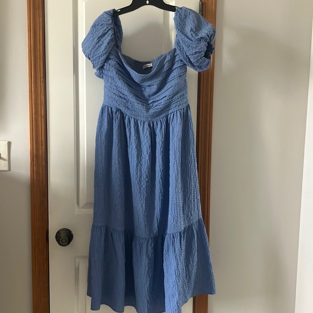 The A&F Emerson Poplin Puff Sleeve Maxi Dress